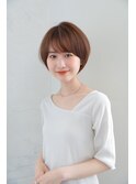 30代.40代 大人丸みショートボブ白髪ぼかし