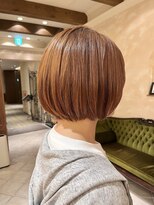 ナチュラルストレートパーマ 髪質改善ショートボブ 丸みボブ銀座