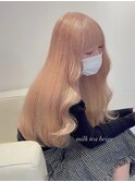 10725ブロンドホワイトアッシュウルフレイヤーロングワンカール
