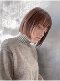 【GEEKS渋谷】切りっぱなしボブ/冬カラー/ショコラピンク/透明感
