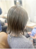 切りっぱなしボブオリーブグレーメルティカラー【横浜】k