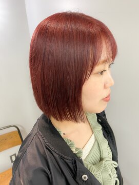 ヴェルダ 池袋店(verda) ぱつっとボブ×レッドブラウンカラー◎Yamamoto