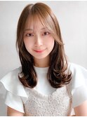 ナチュラルカール似合わせカットモテ髪小顔カット艶感前髪