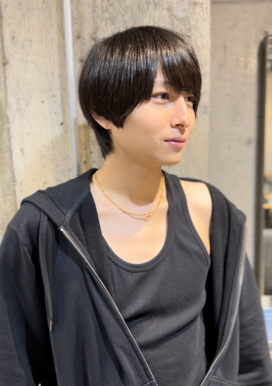 王道ナチュラルストレートマッシュ表参道