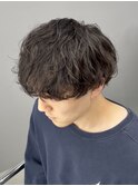 緩め波巻きシャドウパーマのマッシュスタイル【下北沢/men's】