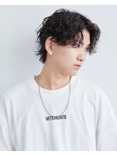 ウルフカット×波巻きパーマ【横浜/横浜駅/メンズパーマ/ニュアンスパーマ/メンズカット/メンズサロン】