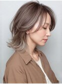 白髪ぼかし似合わせ/小顔カット/ミディアムレイヤー/1-2