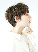 切りっぱなしショート・ボブ/絶壁解消/前髪なし/40代/30代/丸顔