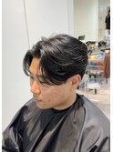 新橋メンズパーマツイストスパイラルパーマ波巻きニュアンス