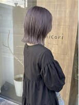 ニコリヘアワークス(nicori hair works) ボブ×ハイトーン×シアーパープル3