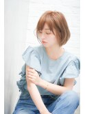 THROWベージュカラー 小顔ヘア 大人ボブ