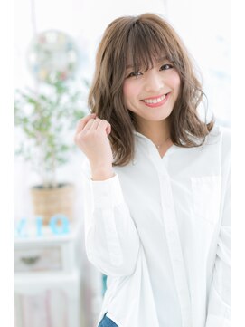 ミック 日暮里店(miq) プリカール×シースルーバングゆるふわくびれヘアb1