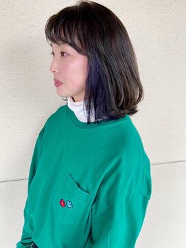 トップヘアスパアンドリゾート 鳴海(TOP HAIR spa&resort) 少し雰囲気変えて、深みブルーインナーカラー