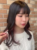 ポルト(porto produced by teatro hair salon)&nbsp;インナーカラー　ブラック×ピンクラベンダー