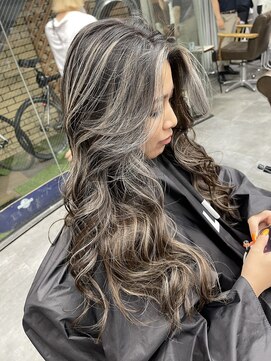 ラフ(LAFF) #バレイヤージュ#グレージュカラー#ボブウルフ#ココアベージュ