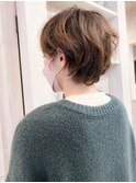 ことりベージュ小顔補正立体カットcaary前髪パーマ/ボブパーマ