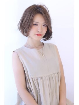 オーロ 緑地公園店(ORO) ローライトアッシュブラウン大人かわいいスリークボブ大人ボブ