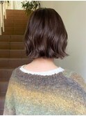 ブリーチなしダブルカラーピンクベージュミディアムボブ20代