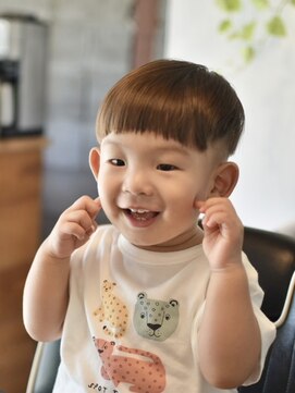 リム メンズヘア(LIM men's hair) 夏髪男の子ラウンドマッシュ【キッズカット/メンズ/倉敷/中島】