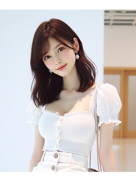ヘアーズ ベリー 徳庵店(hairs BERRY) 韓国風レイヤー/外ハネくびれ/ミディアムレイヤー/前髪/小顔