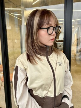 ロマーリ 岡山店(LOMARLIE) ２０代３０代ミディアムレイヤー外国人風デザインカラー