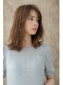 アシンメトリーかき上げバング抜け感ミディTd1上尾20代30代40代