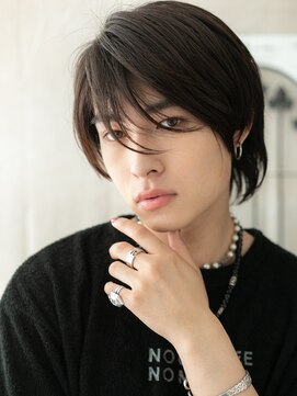 モッズヘア メン 南越谷南口店(mod's hair men) 斜めバング学生ダークアッシュ無造作ショート韓国ヘアI南越谷