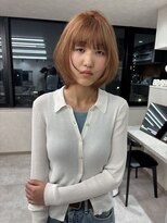 ツキ 横浜店(tuki) 横浜で叶えるキャラメルオレンジカラーのショートボブ