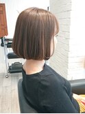 お客様スタイル☆ピスタチオベージュのワンレンボブ