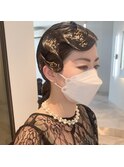 ウェーブお顔周りでタイトなお呼ばれセット