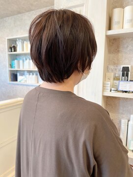 キャアリー(Caary) 福山市美容室Caary人気 艶ふんわりブラウンカラーショート