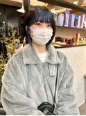 インナーカラーブルーブリーチヘムライト表参道