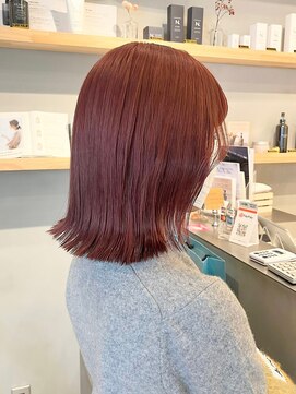 ホーム(HOME) ダブルカラーピンクベージュケアブリーチハイトーン髪質改善