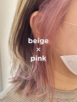 イマジン 川越(IMAGINE)&nbsp;10代20代大人かわいいインナーカラーピンクベージュミディアム