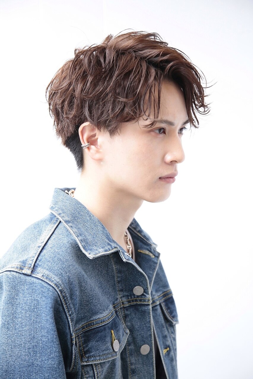 ツイストスパイラルセンターパート メンズパーマ：L183009926