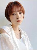 大人ショート前髪ありマッシュショート丸顔面長絶壁 A1102