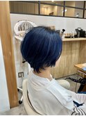 ネイビーブルー/ブリーチ【ROOF用賀】#トリートメント#髪質改善
