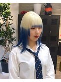 ルーツカラーダブルカラーケアブリーチオンブレハイトーン前髪