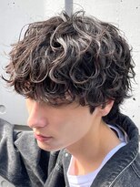 波巻きスパイラルパーマツーブロックツイストレイヤーマッシュ
