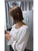外はねボブ ワイドバング イメチェン ハイトーン