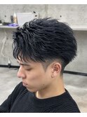 フェザーショートパーマ/メンズ/刈り上げ/眉毛/ツイスト