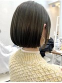 ぷつんと◎ナチュラルボブ◎くすみベージュ【小顔刈り上げボブ】
