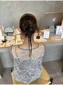 カチモリヘアセットお団子ヘアアレンジ結婚式二次会お呼ばれ