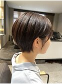 イメチェンショート外ハネボブ美髪ブルーブラックワイドバング