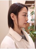 大人ボブ ストレートヘア 髪質改善 ベージュカラー 銀座