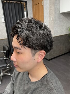 レベル 葛西店(LEVEL) ナチュラルパーマ アップバング メンズカット/葛西メンズ