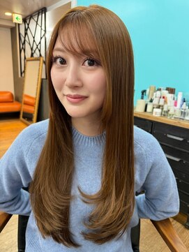 ヘアカロン 熊本下通店(Hair CALON) レイヤーカット/ブリーチ無し/アッシュブラウン/トリートメント