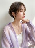 大人可愛い20代30代40代小顔ウルフレイヤーボブグレージュ