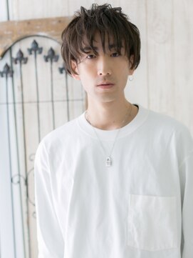 メンズヘア ビーセカンド 草加店(MENS HAIR B-2) 透けバングで優し気◎束感ショートウェットヘアO