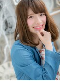 ベビーバング暖色系カラーくせ毛風ストカールh2越谷20代30代40代